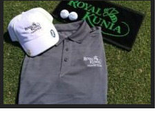 Royal Kunia signature polo, towel, and balls