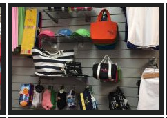 Caps, totes, and accessories wall